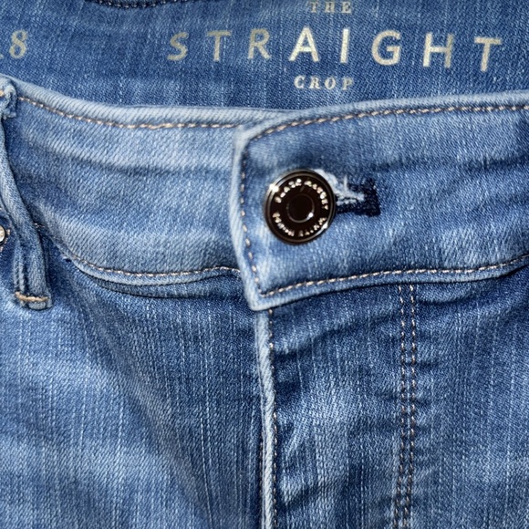 White House Black Market Straight Crop w/Purple Embroidery On Back /5th Pocket - Picture 4 of 10